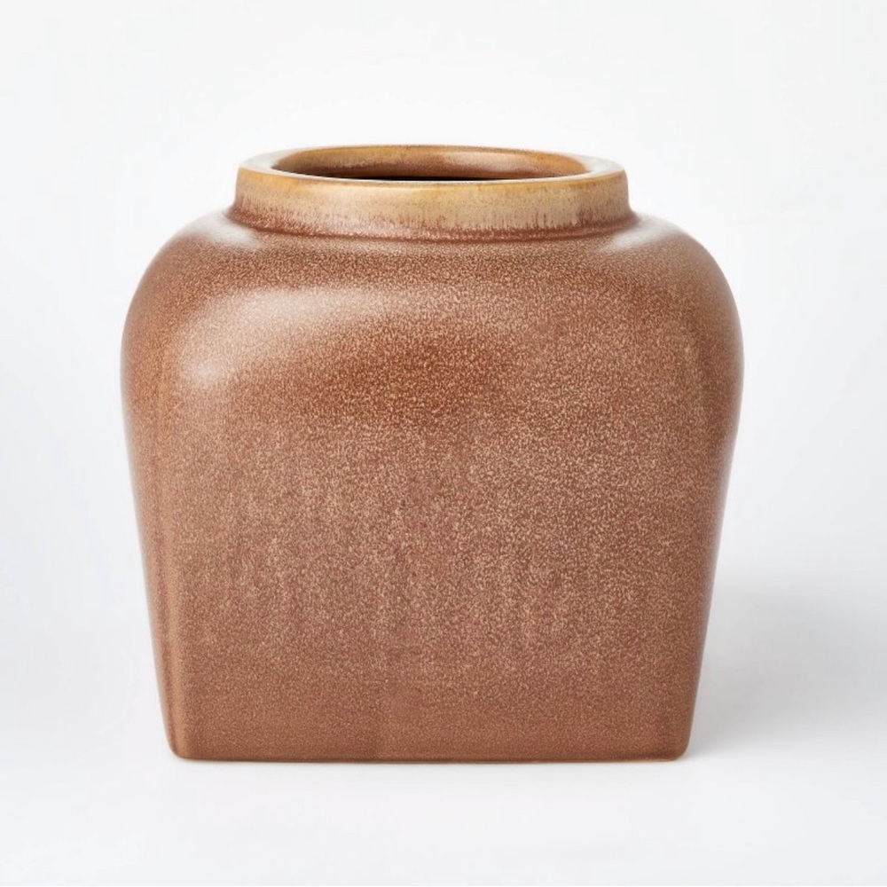 Studio McGee Modern Brown Ceramic Vase